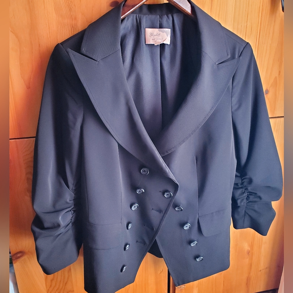 Elizabeth & James Black Double Breasted Blazer Size 8